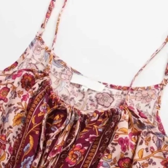 SOLD OUT Pink Bohemian Button Front Floral Dress - Picture 9 of 10